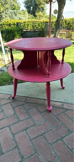 Two-Tier Round Wood Side Table