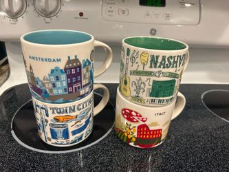 Starbucks where you've been mugs 4 $20