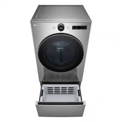 LG 27 in. Laundry Pedestal in Gray Graphite Steel with Drawer