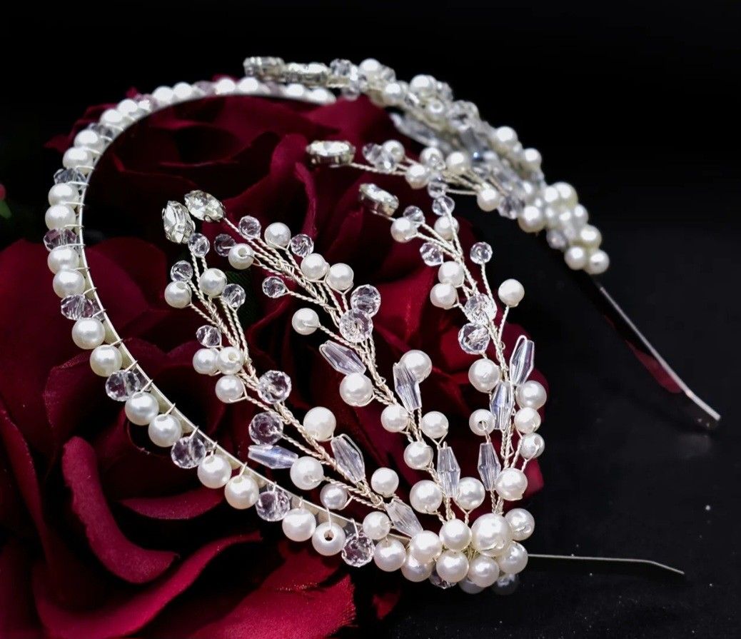 BEAUTIFUL RHINESTONE FAUX PEARL WEDDING HAIR ACCESSORIES