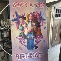 Kpop Demon Hunter life size cutout and backdrop