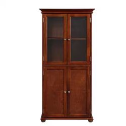 Hampton Harbor 25in W x 14in D x 53in H Brown Freestanding Linen Cabinet New!