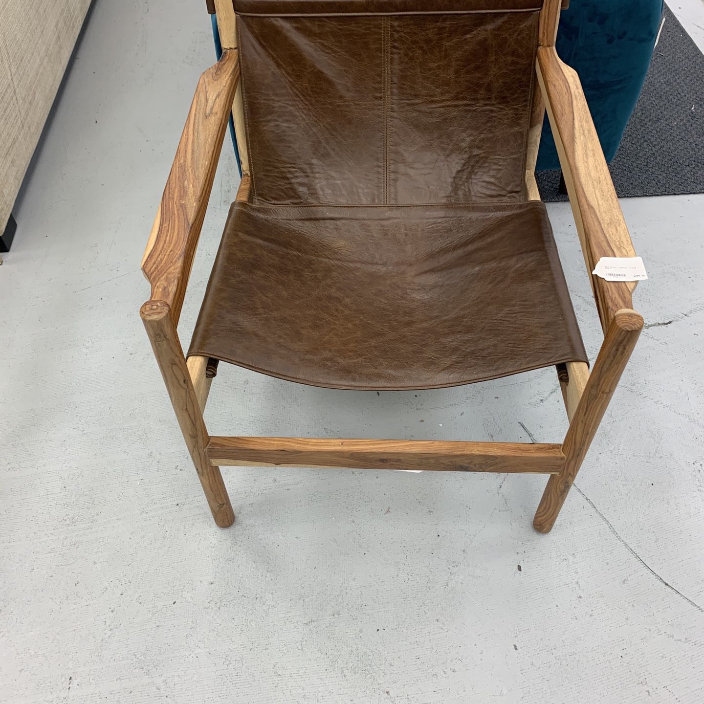 Mod Brown Leather Sling Chair