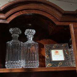 Antique crystal whiskey bottle
