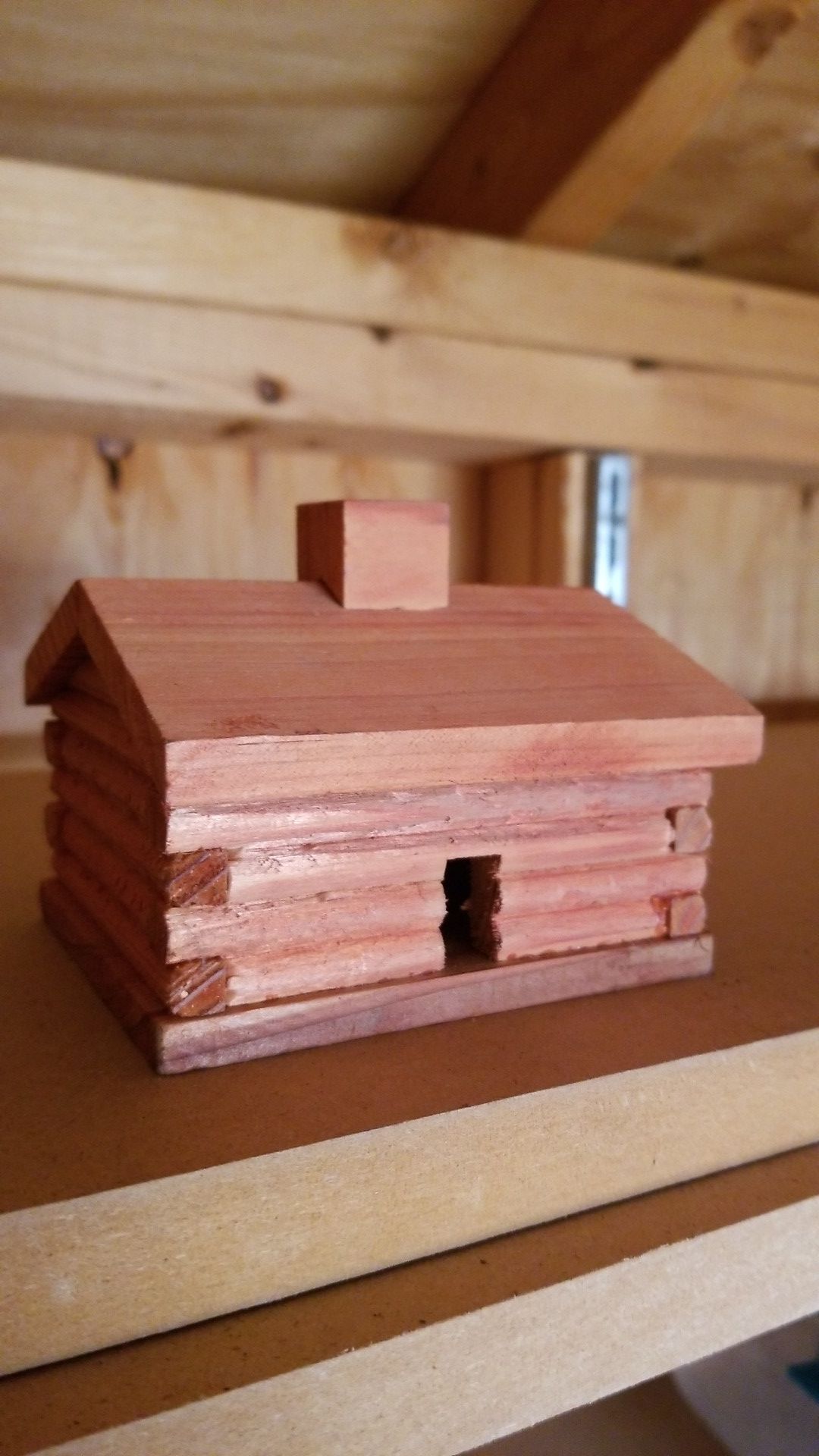 Pine Wood Cabin Incense Burner w/ Incense