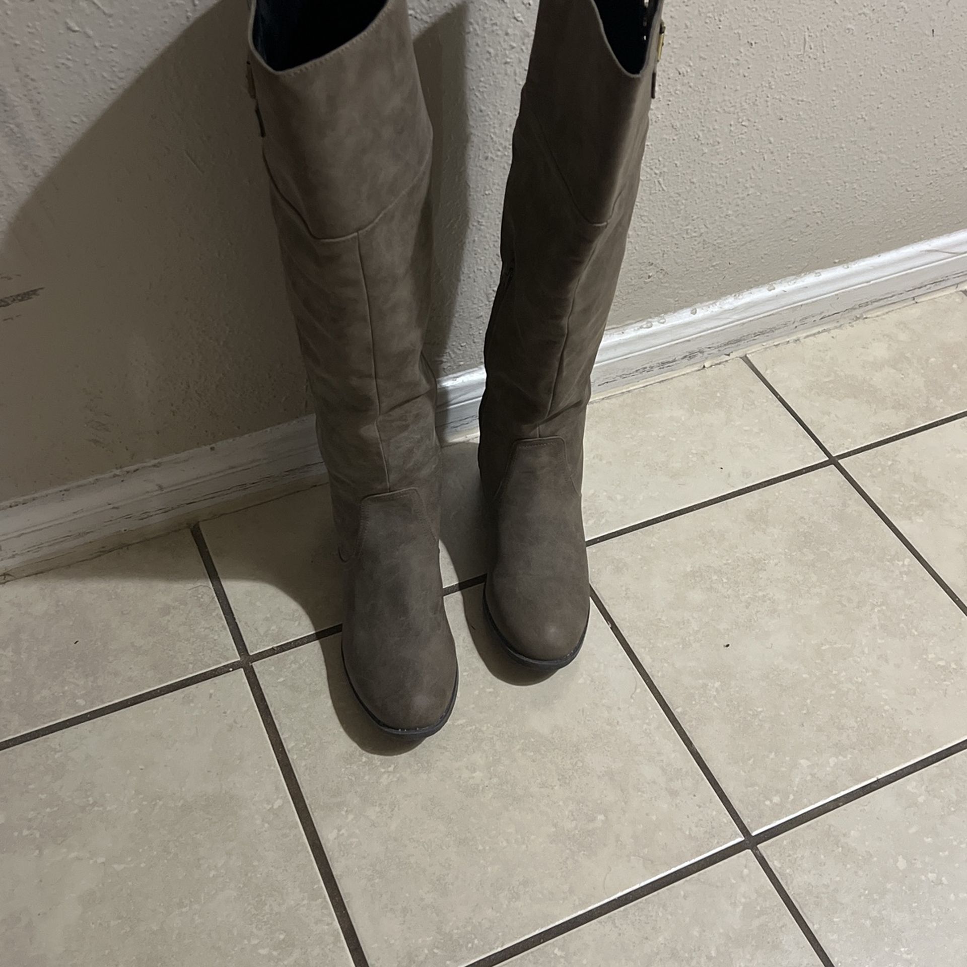 Gray Long Boots