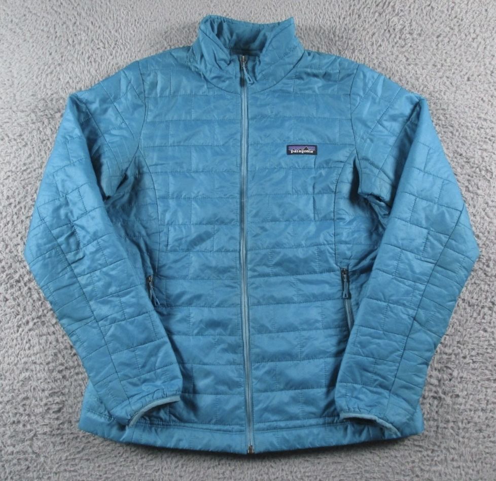Women’s Size Medium Patagonia Nano Puff Full Zip Teal/Blue Jacket