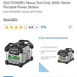 E Go Power Station 2000 Watts Tool Only