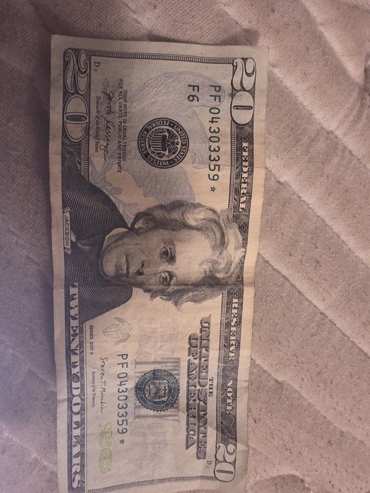 Billete De 20$ Con Estrellita De La Serie 2017 A