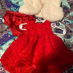 Christmas Dress With Fur Vest