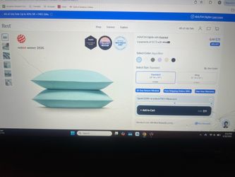 Rest Standard Size Pillow Cases Aqua Blue