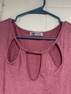 Jennifer Lopez Pink Cutout Top