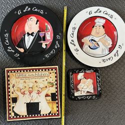 A La Carte Chefs Dinnerware And Wall decor 