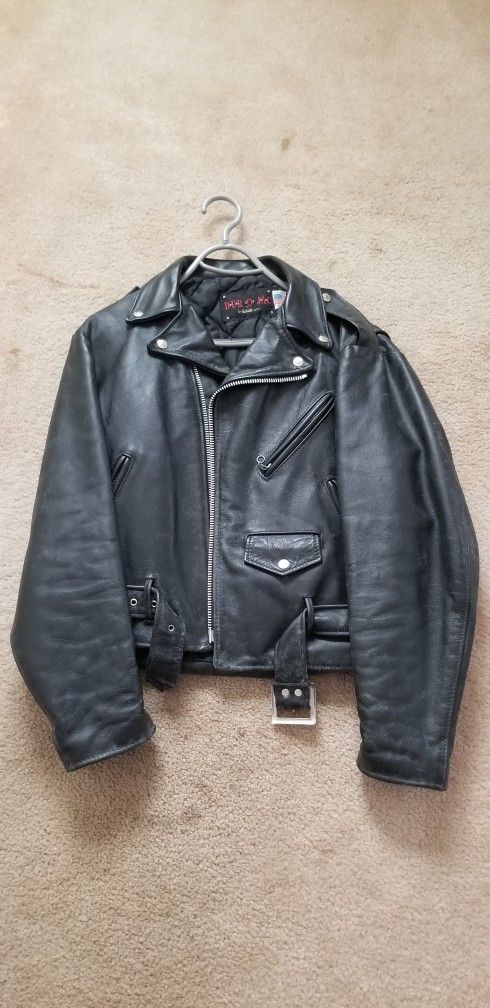 Men Leather Riding Coat (Size 42)