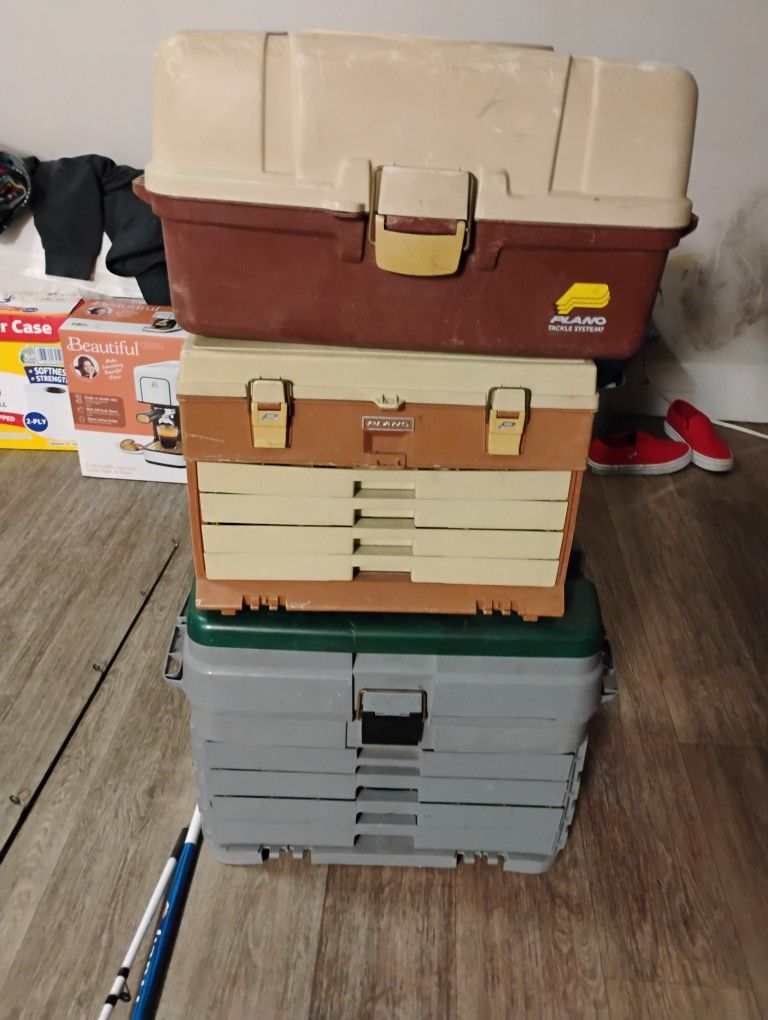Fishing Boxes .Only Got The Small Red Rod Left 
