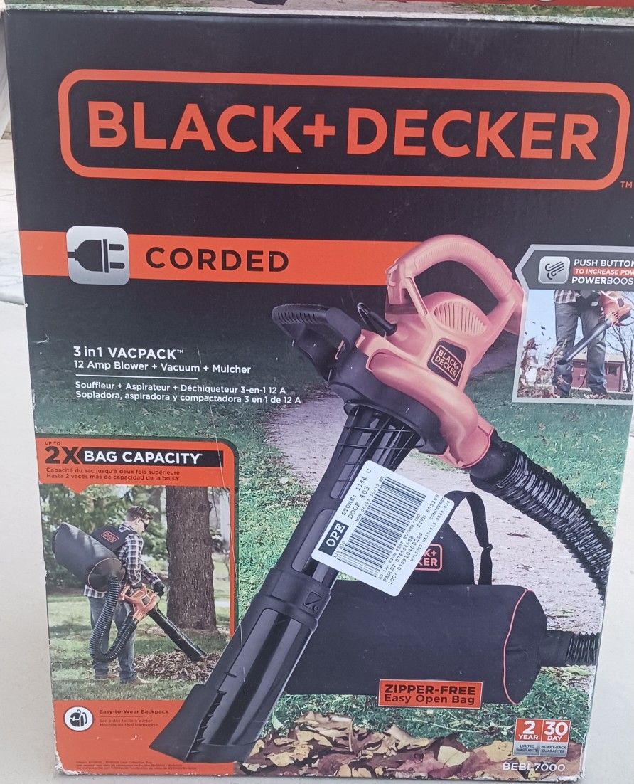 Black And Decker Cordes Leaf Blower