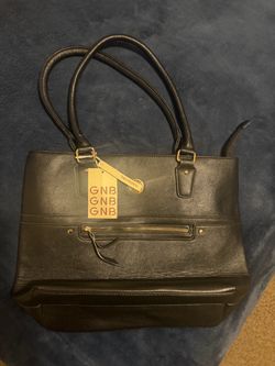 Grenobil Black Tote Handbag with Gold Hardware