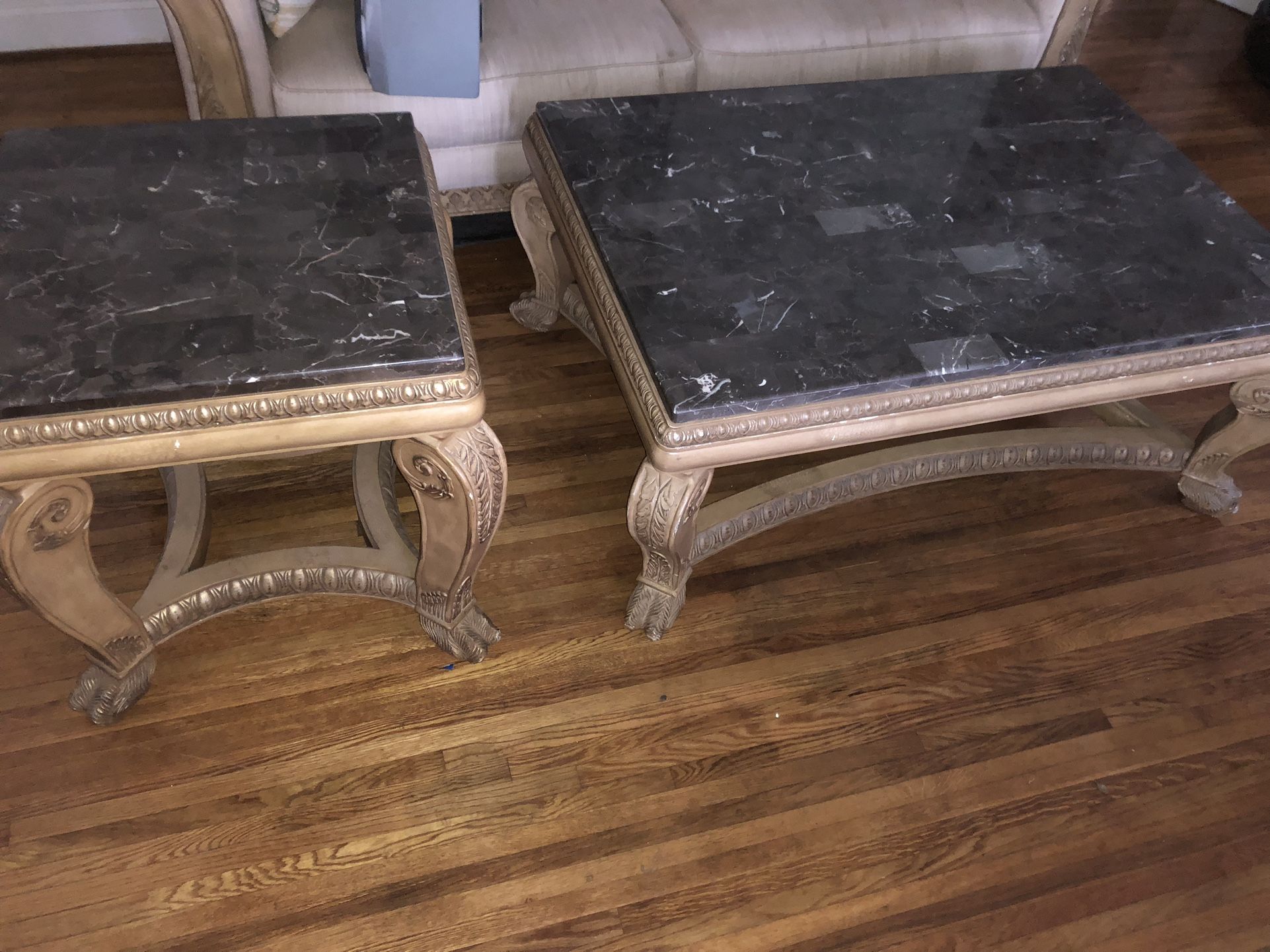 Marble Coffee N End Table W/couch