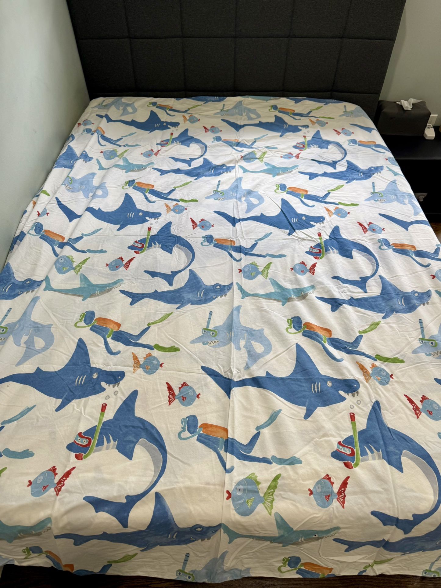 PB Kids Shark Duvet Cover(full/queen)