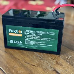 FUKUAI 12.8V Rechargeable Battery with Charger 10Ah LiFePO4