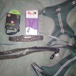 Dog Leashes,Collar And Harness+ Rubber Boots