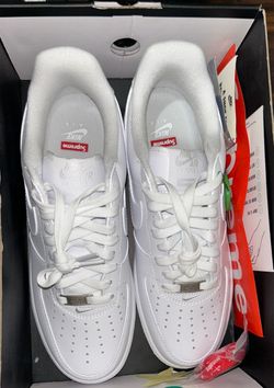 Nike Air Force 1 Low Supreme White Sneakers Size 9.5