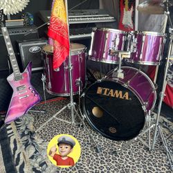 🔥 Rare 🟣 Purple TAMA Drum Set