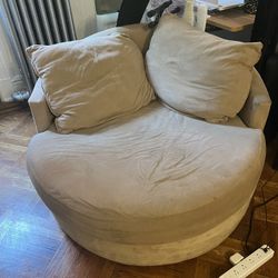 Beige Swivel Sofa 