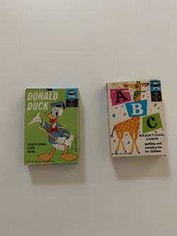EDUCATIONAL CARD GAMES: Donald Duck and the ABC’s = GREAT LEARNING TOOLS FOR YOUR TODDLER (Complete Sets)