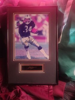 Framed Signed Bo Jackson NFL #34  Photo with COA