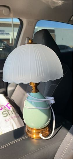 Two Vintage green lamps