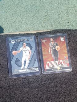 Stephon Castle Rookie of the year 2 card lot San Antonio Spurs NBA Basketball Optic 