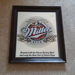 Miller Beer Mirror 24 X 28. Beer Sign. 