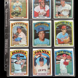 Lot of 9 - 1972 Topps Baseball Cards (Torre, Bradley, Alou, etc.)
