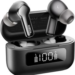 Hybrid Active Noise Cancelling Wireless Earbuds with 6 Mics AI Clear Call Ear Buds 55H Playtime with LED Display 32 Preset EQs via APP Bluetooth 5.3 I