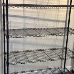 Black Wire Shelving On Rollers 48"wide x18" deep x 90"Tall