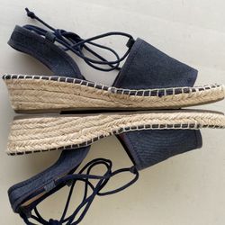 Franco Sarto/wedges /navy/8,5