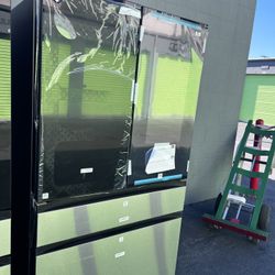 Samsung Bespoke 29 cu. ft. Standard Depth 4-Door French Door Refrigerator in Charcoal Glass, Black/Charcoal with AI Family Hub+