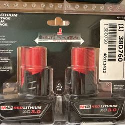 Milwaukee M12 Red Lithium XC 3.0 Batteries