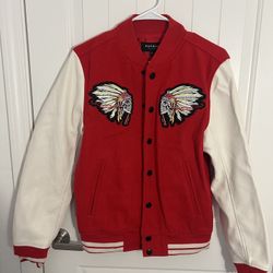 PACSUN Tribal Skull Embroidery Varsity Jacket