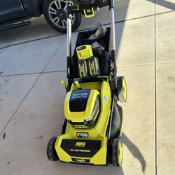 RYOBI 40V HP Brushless Whisper Series 21" Walk Behind Self-Propelled All Wheel Drive Lawn Mower-(2) 6.0 Ah Batteries & Charger
