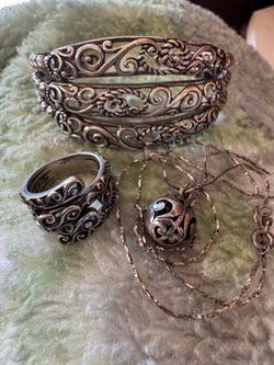 925 Filigree Jewelry Set – 3 Pieces