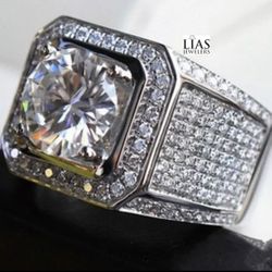 New 18k White Gold Men Wedding Ring 