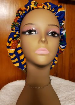 African print hair bonnets or Scrub caps or theater caps with satin lined