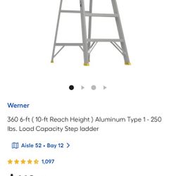 Werner 6ft Aluminum Step Ladder 