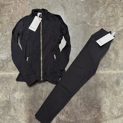 Lululemon Define Jacket + Leggings Set “Black/Gold”