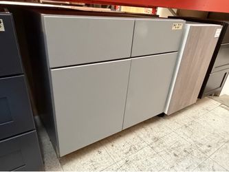 Gray kitchen sink base cabinets 36in