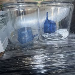 2 Glass Jars For Detergent. 
