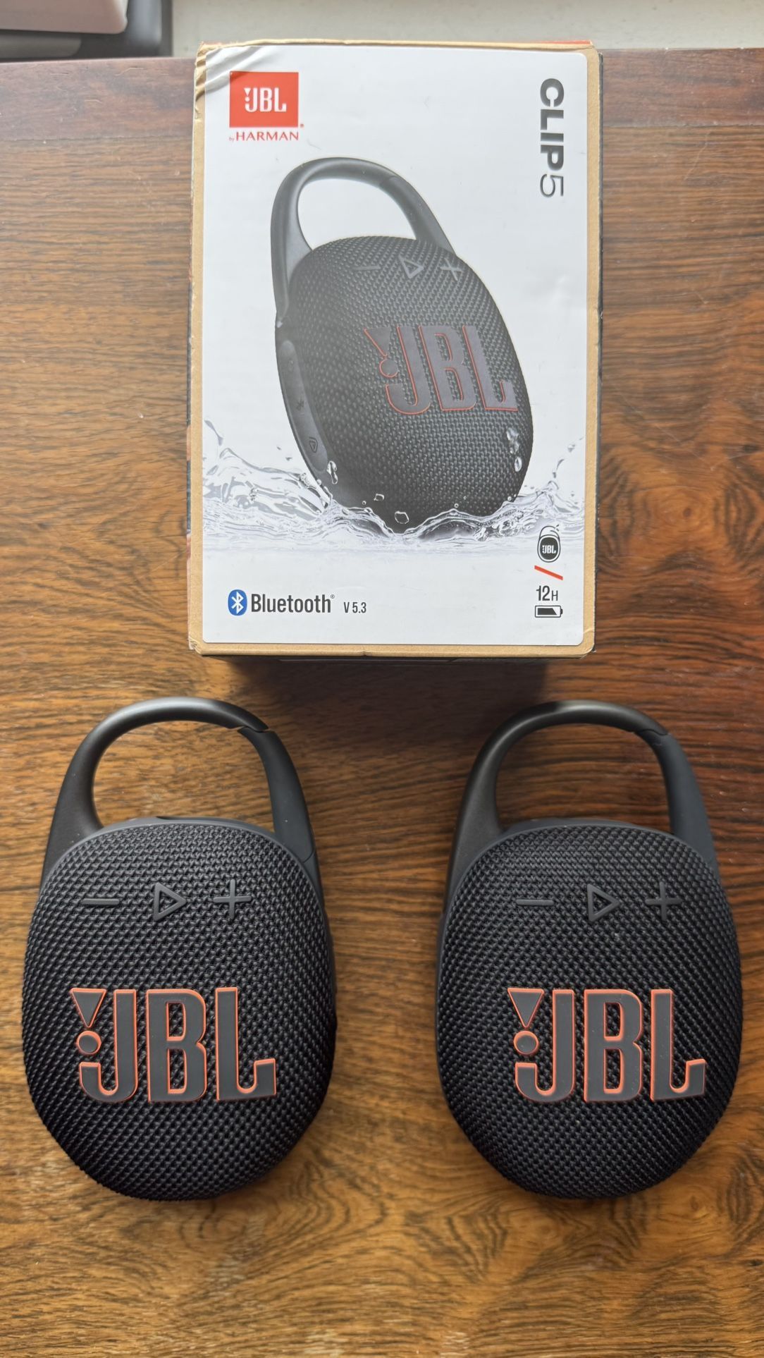 JBL Clip 5 Bluetooth Speaker (Pair)