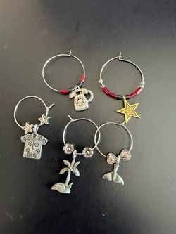 Set of 5 Wine Glass Charms